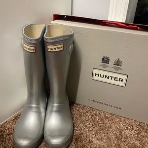 Silver kids hunter boots